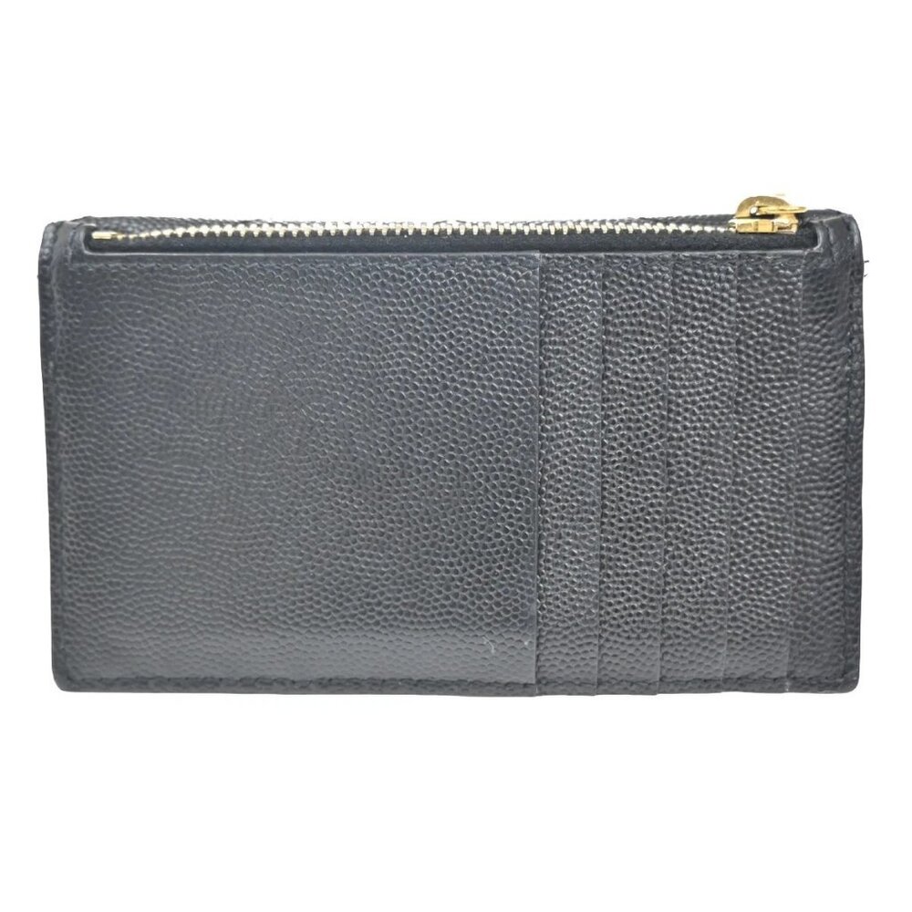 SAINT LAURENT YSL Logo Frap Card Coin Case Quilted Leather Black 612808 87KB982 - Picture 4 of 12